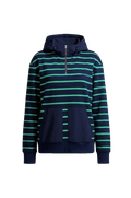 The Navy Striped Technical Hybrid Hoodie
