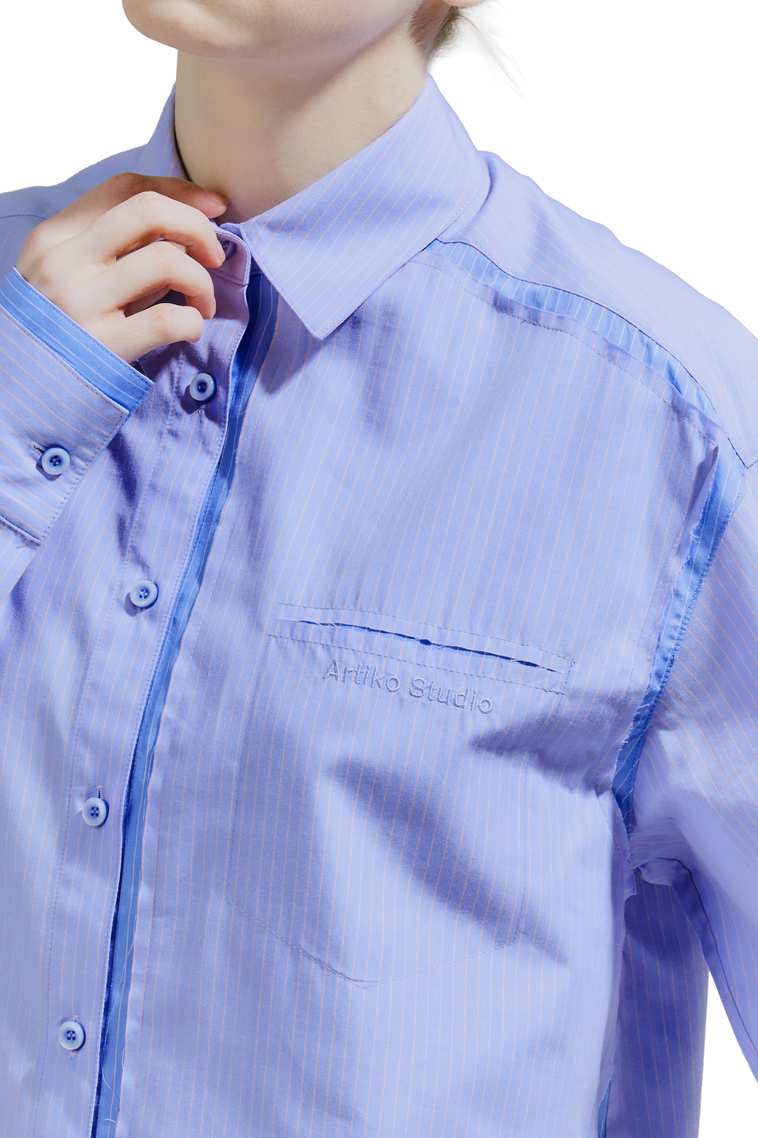 The Sculptural  Stitch Pocket  Shirt