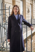 The Sculptural Stitch Pocket  Coat (Check Contrast)