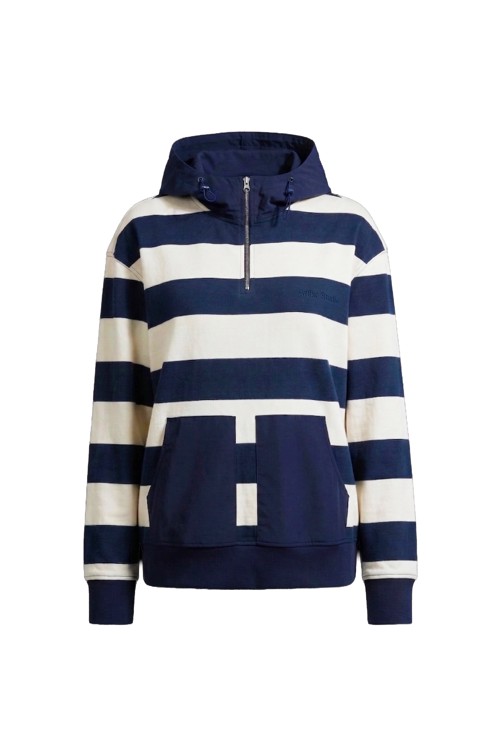 The Ivory Striped Technical Hybrid Hoodie